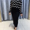 ست بافت دوتیکه یاسمن رنگ کرمی فری سایز