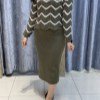 ست بافت دوتیکه یاسمن رنگ کرمی فری سایز