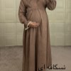 پیراهن بارداری شیردهی حنا کبریتی زرشکی سایز 1